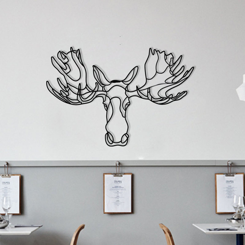 Élégant accessoire mural en métal, finition noire, 27,6 po x 18,5 po | Fabrication 100% métal, épaisseur: 0,05 pouce | Parfait pour la décoration intérieure et les espaces modernes, durable et attrayant