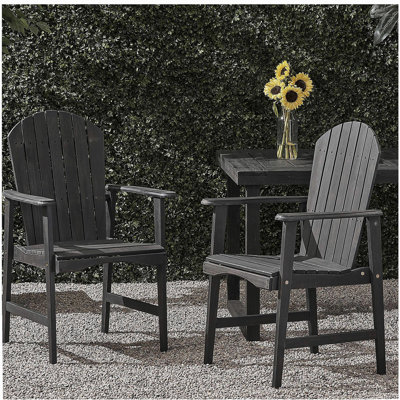 Ensemble de 2 chaises d'extérieur résistantes aux intempéries Adirondack