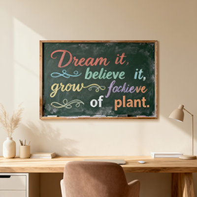 Dream Believe Grow Achieve Plant