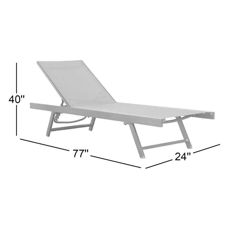 Keilia Aluminum Urban Sun Lounger Made with Premium Phifertex Outdoor Fabric, Brown