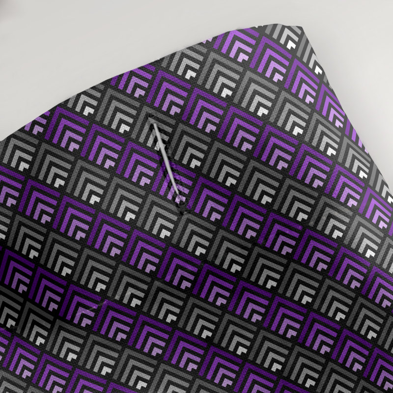 Rideau de douche simple à rayures katelyn elizabeth geometric dégradé, Mauve / Noir