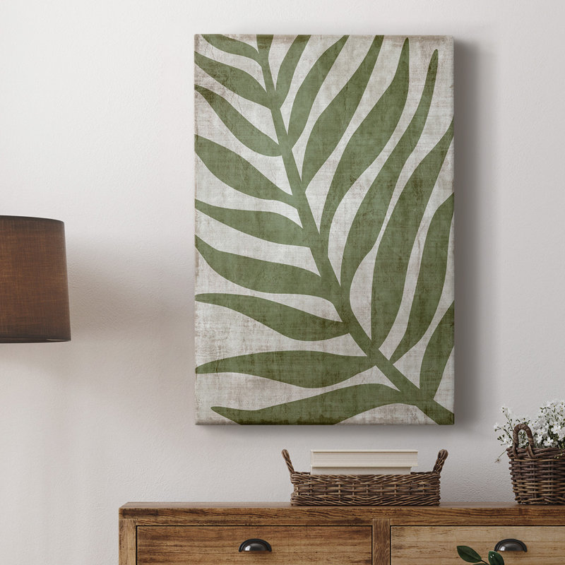 Island Greenery I - Toile tendue avec châssis de qualité supérieure - prête à être accrochée, H 18 po x l 12 po x P 1 po