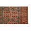 Tapis brun / bleu / rouge en laine noué à la main de conception unique 4 pi 11 po x 6 pi 6 po