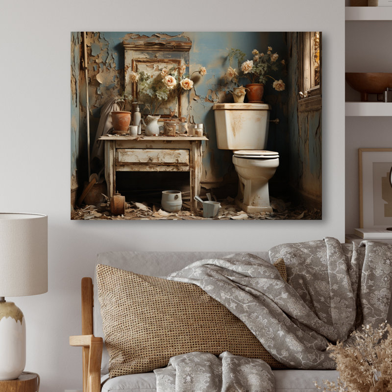 Décoration murale en métal pour salle de bain Bathroom Antique Charm IV, H 24 po x l 32 po x P 1 po