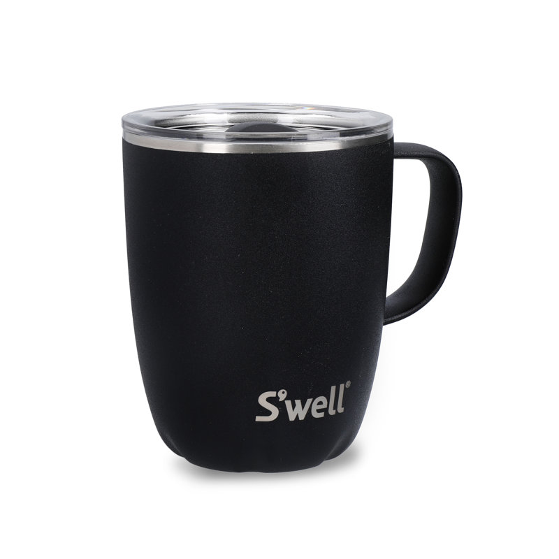 S'well 350ml Vacuum Insulated Stainless Steel Travel Mug, Black