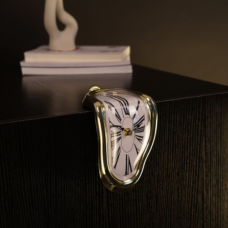 Roman Numeral Mechanical Tabletop Clock, Gold
