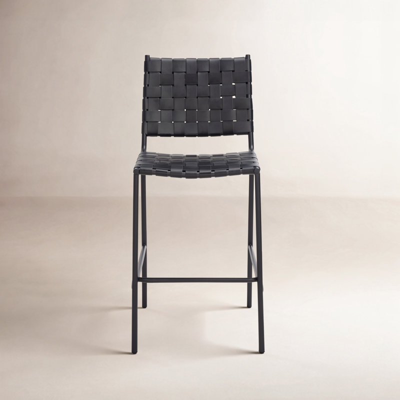 Tabouret de comptoir 26 po Ryland, Noir, Noir