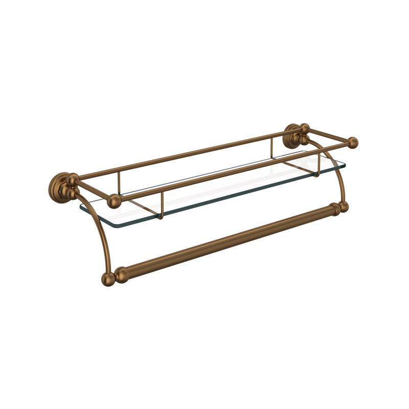 Perrin & Rowe® Wall Mount Glass Vanity Shelf, English Bronze