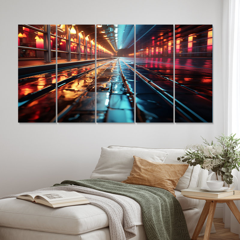Urban Symphony Contrasting - Architecture Canvas Print - 5 Equal Panels