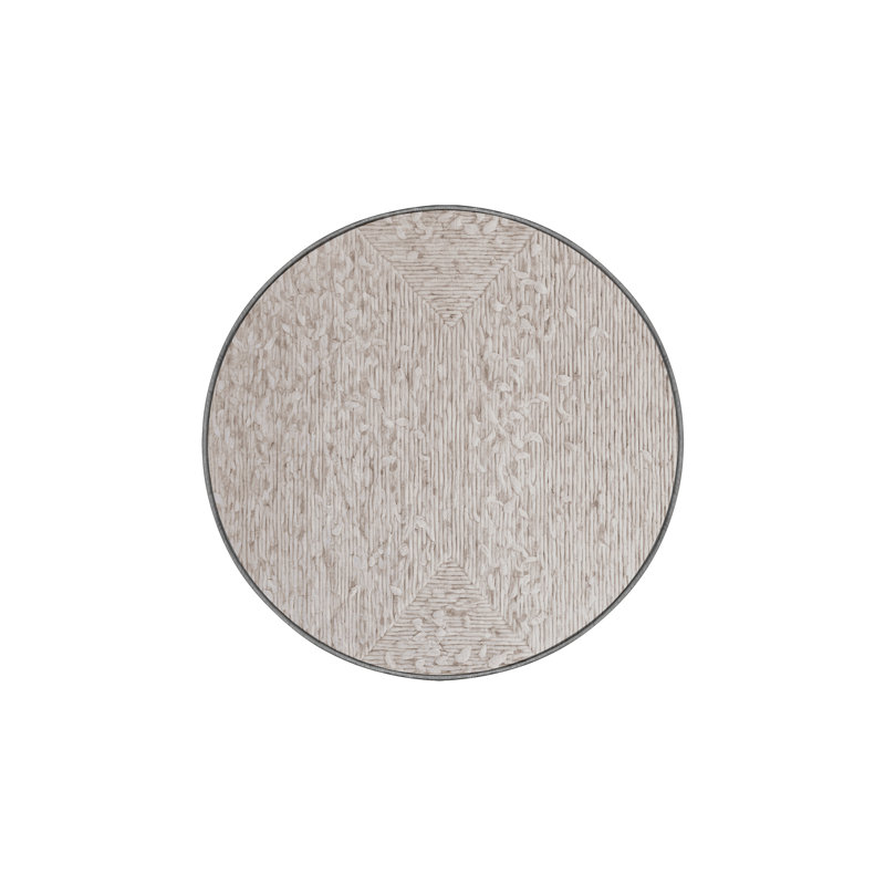 Machine Washable Gray Area Rug, Round 3'