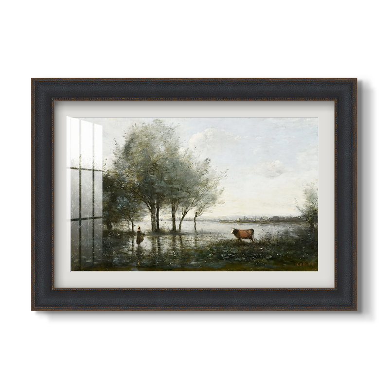 Le Marais (Le Marais), ch. 1865-1870-Jean-Baptiste-Camille Corot-Impression encadrée personnalisée, 16x22 INNER SIZE
