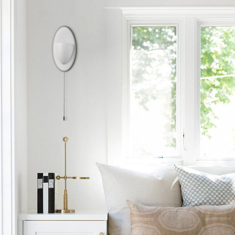 Applique murale blanche simple et petite avec interrupteur à tirer blanc DEL-15W-4000K