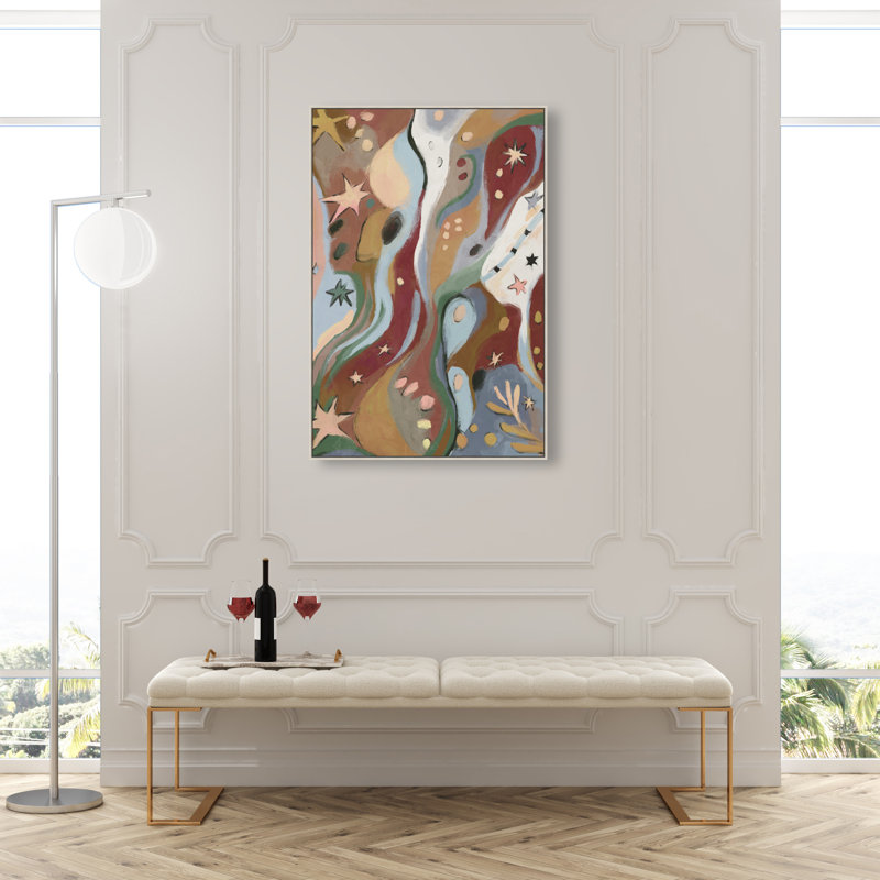 Modern Folk II Print by Oliver Gal, 37"H x 25"W, Silver Floater Frame
