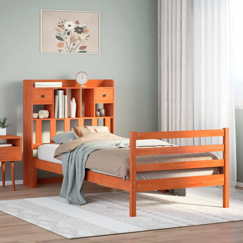 Ludowici Solid Wood Bed, Brown, 75 cm W x 190 cm L