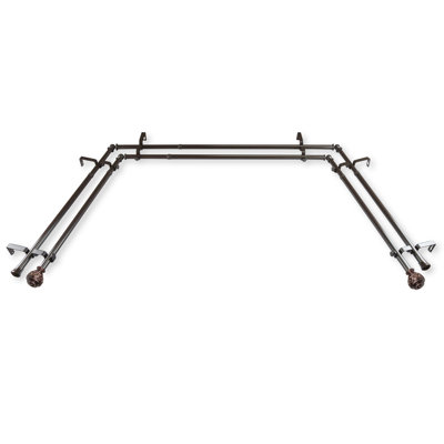 Charleen Steel Adjustable Bay Window Double Curtain Rod