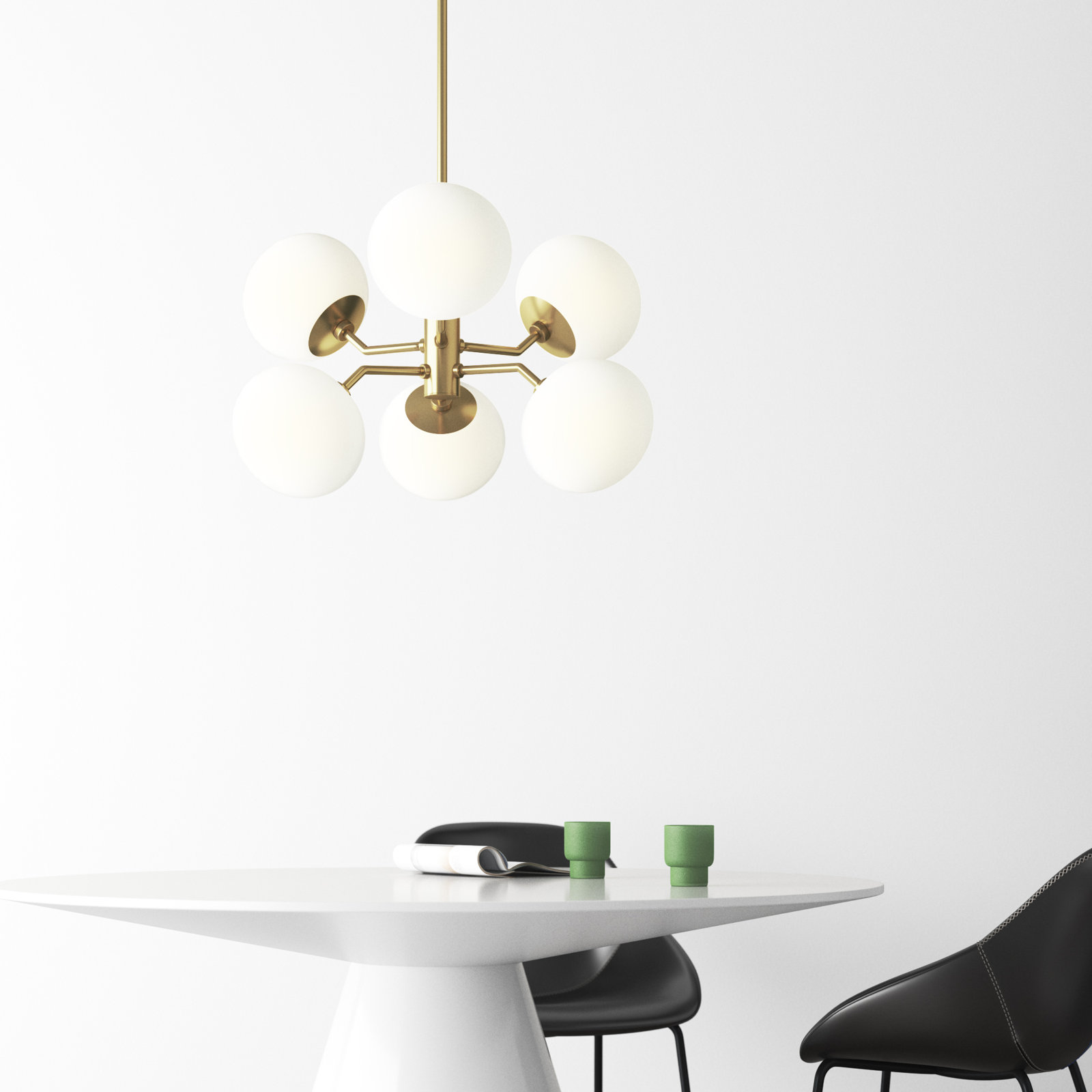 Alex 6 - Light Sputnik Chandelier, Aged Brass