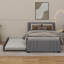 Lit plateforme double tapissier avec lit gigogne