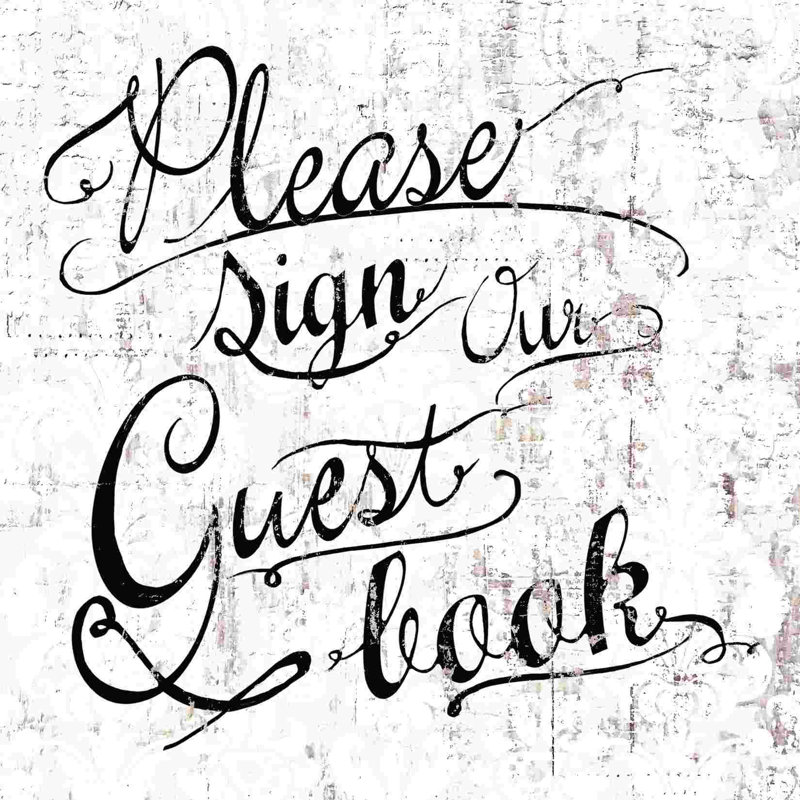 " Guest Book White Distressed ", 30" H x 30" W