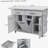 K&K Kitchen Island with Trash Can Storage Cabinet, Kitchen Cart with Drop Leaf, Spice Rack, Towel Rack and Drawer, Rolling Kitchen Island on Wheels with Adjustable Shelf, Grey-800745988