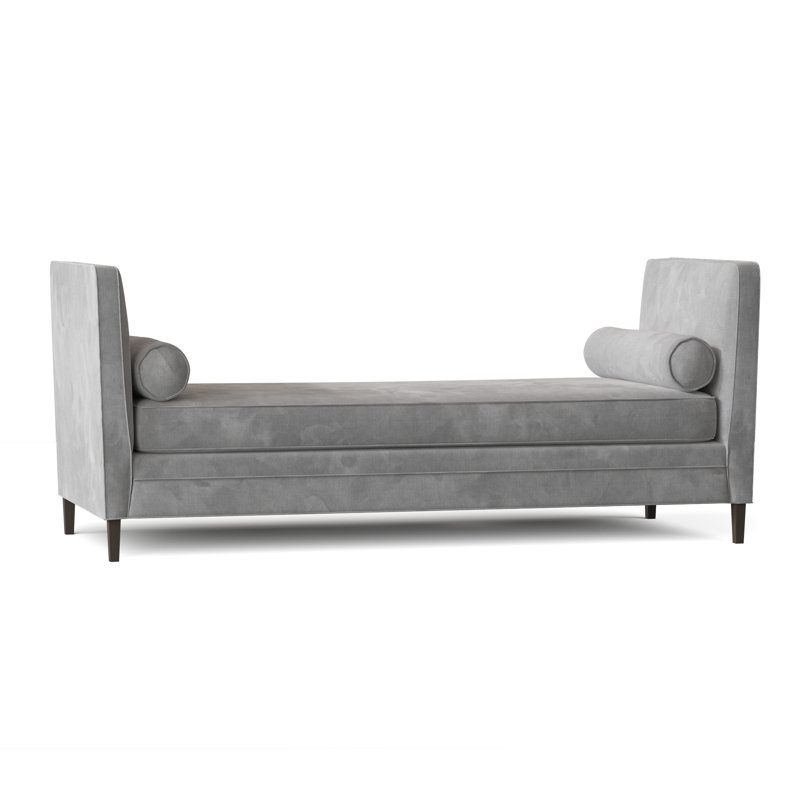 Lydia Upholstered Bench, Bella Black Performance Velvet, Brown Mahogany