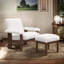 Chaise d'appoint Mid-Century avec repose-pieds et structure en bois