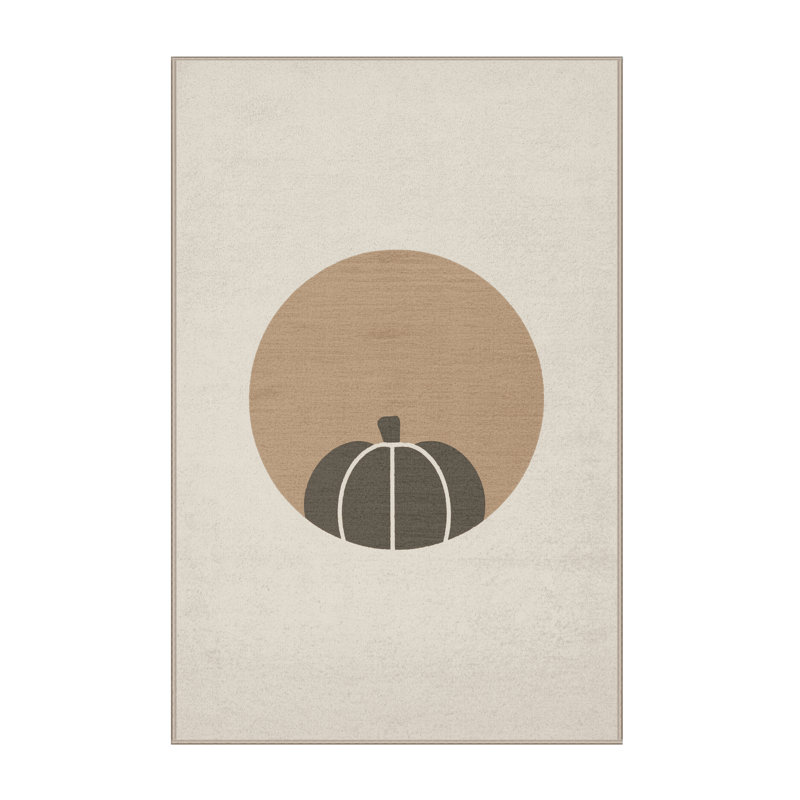 Soft Plush Esqueda Thanksgiving Modern & Contemporary Abstract Area Rug in Beige – Beige Binding, 2x3