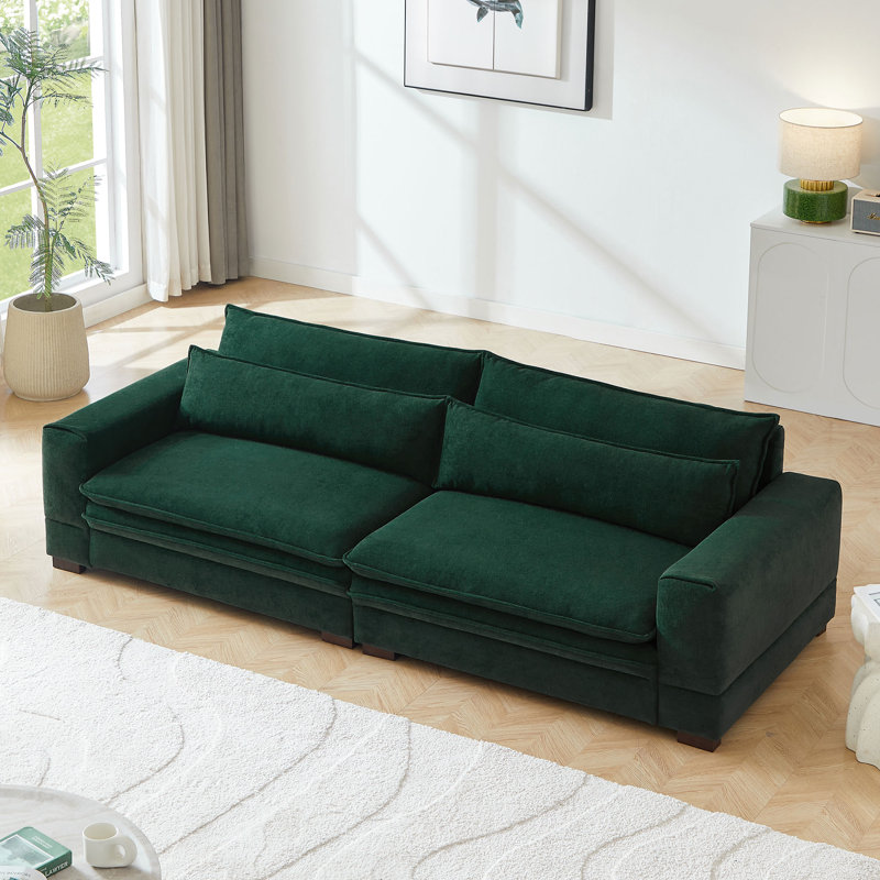 Lamere Upholstered 104.72'' Sofa, Green