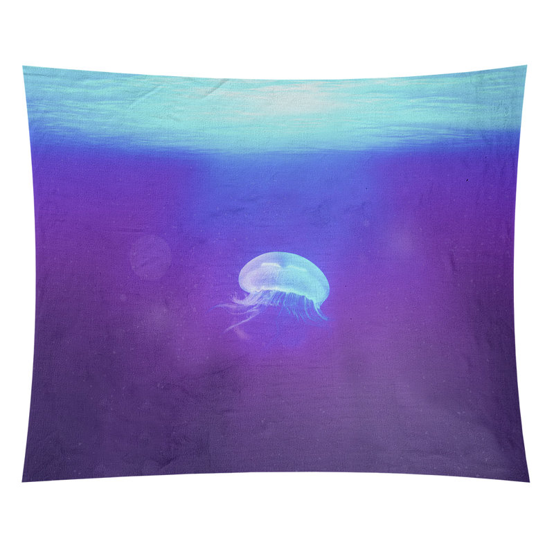 Tapisserie jellyfish par katelyn smith Fawcett, H 27,5 po x l 37,5 po, Intérieur / extérieur