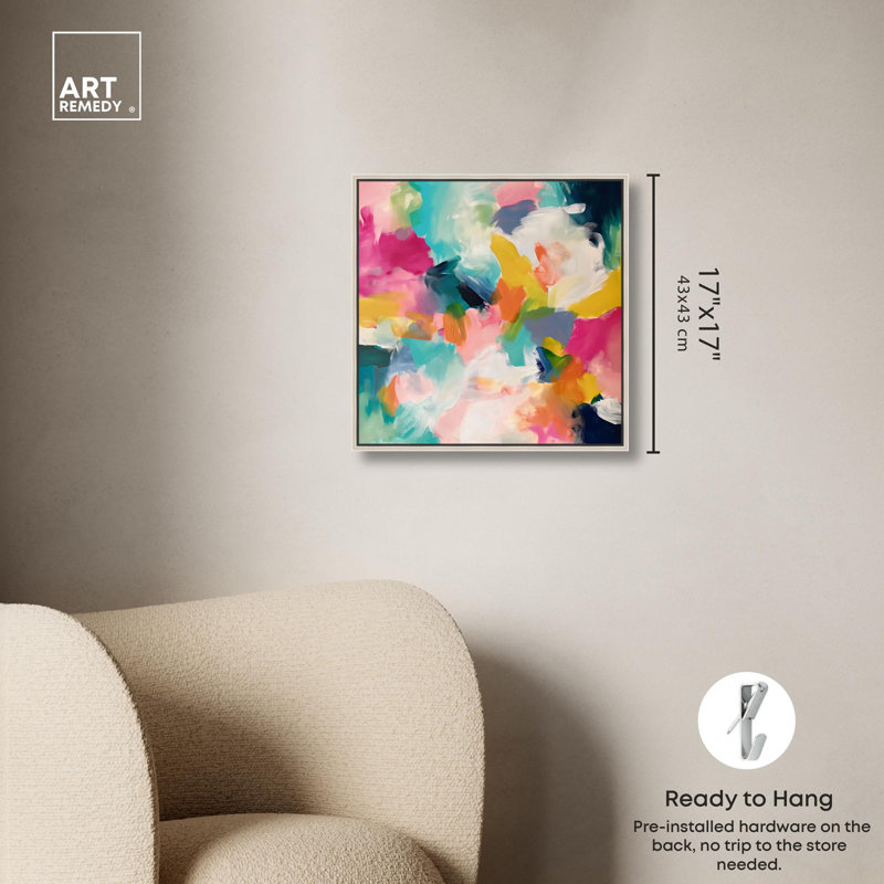 «Glazed Melody II», reproduction d'art moderne sur toile par Art Remedy, Encadrement argenté, H 17 po x l 17 po x P 2 po