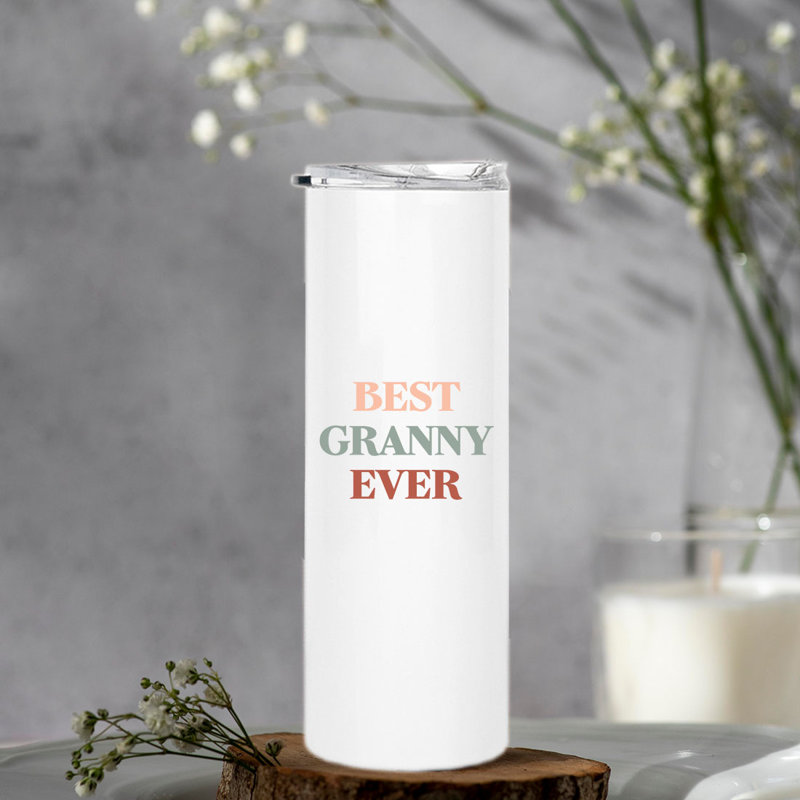 Gobelet de voyage en acier inoxydable à double paroi 20 oz avec paille pour la fête des Mères