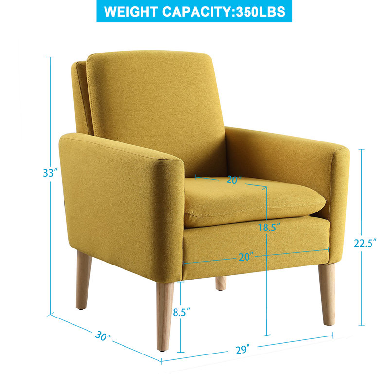 Cristyle Upholstered Arm Accent Chair, Yellow Linen