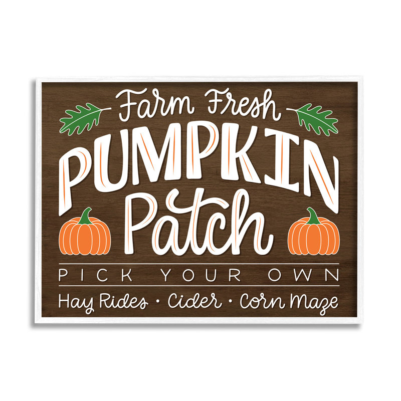 Farm Fresh Pumpkin Patch at-200, H 24 po x l 30 po x P 1,5 po, Giclée encadrée blanc bord de mer