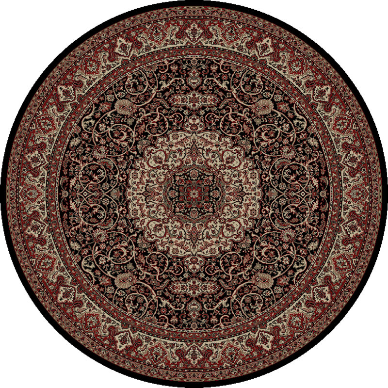 Tapis brun / rouge Izaiah, Rond 5 pi 3 po