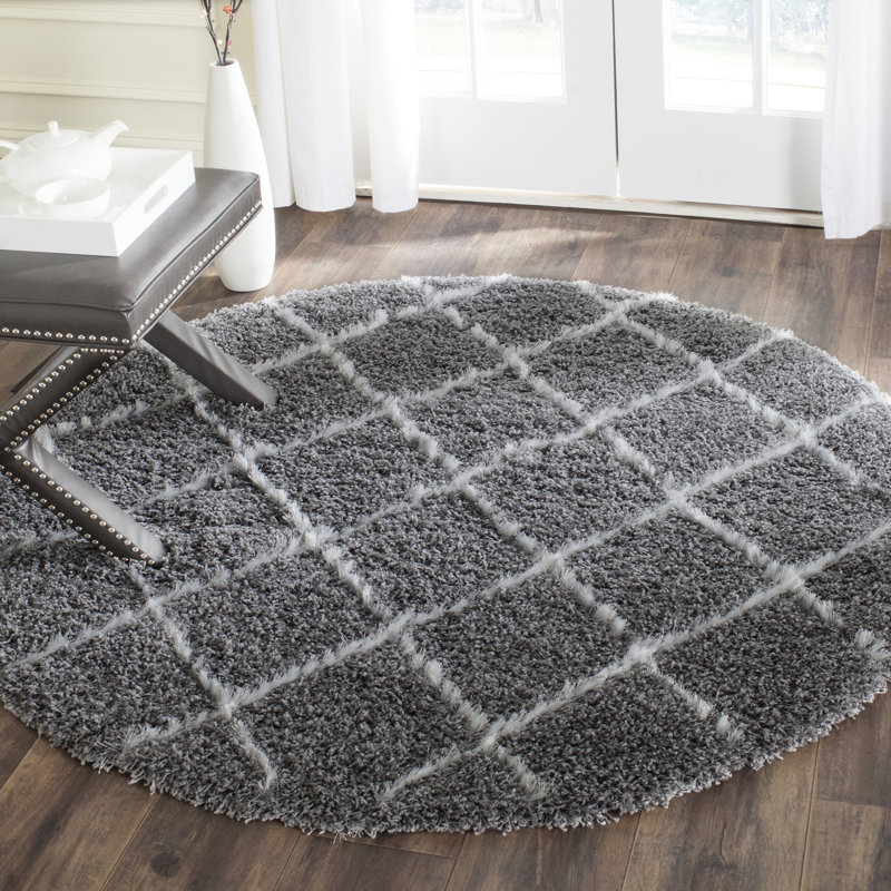 Sg-Msg-Moroccan Shag Performance Geometric Rug, Round 5'
