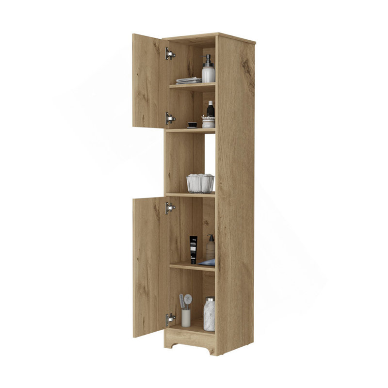 Armoire à linge en chêne clair Brighton, Beige
