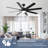 72 Inch 8-Blade Ceiling Fan With Led Light & Remote, Indoor Outdoor Modern Quiet Dc Fan, 6 Speed Reversible Dual Finish Ceiling Fan Compatible With Alexa Google