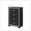 Meuble de chambre à coucher moderne à 1 tiroir Glam 4 tiroirs avec poignées en métal noir