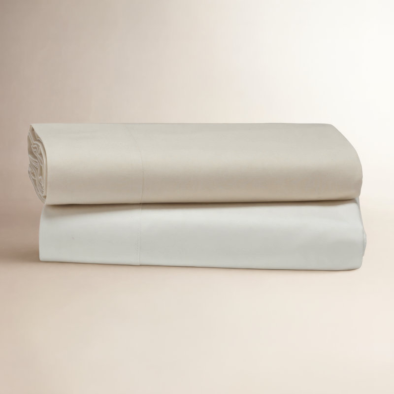 Refined Organic Percale Percale Flat Sheet, Alpine White, King Flat Sheet
