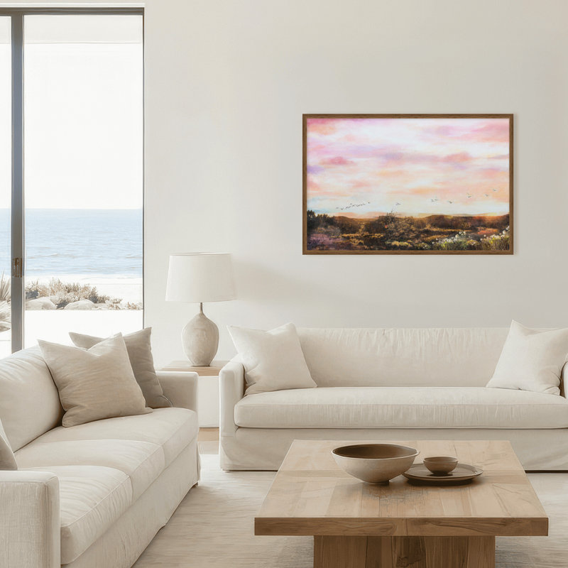 «Nature Inspired Evenfall» par Stefanie Bales - œuvre d'art encadrée, Beige, 16" H x 24" W x 1.125" D, Framed Print