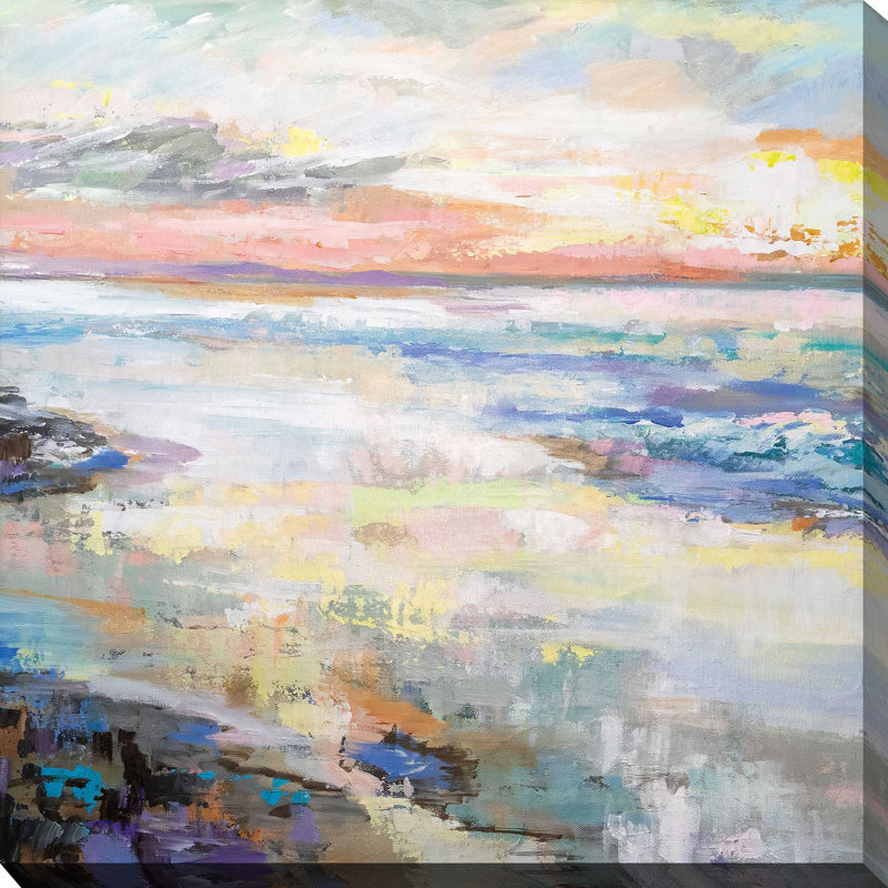 Jet de mer I - peinture, L 18 po x H 18 po, Toile tendue