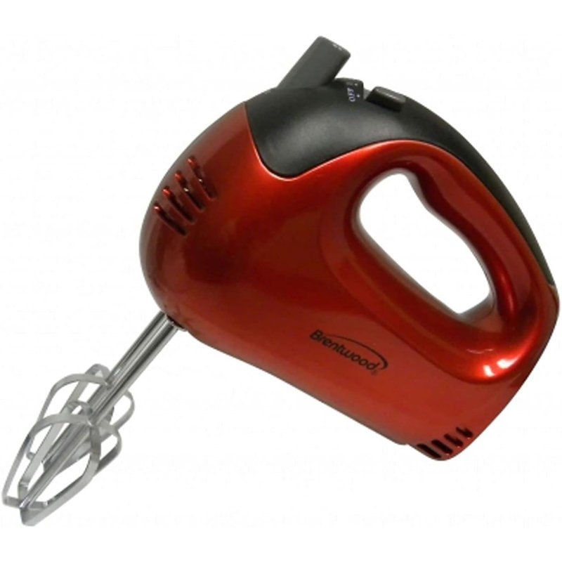 Brentwood 5-speed Hand Mixer, Red