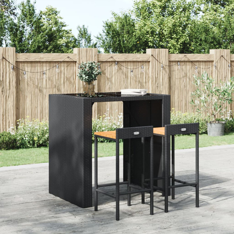 Lavoix Steel Outdoor 78cm Bar Stool, Black