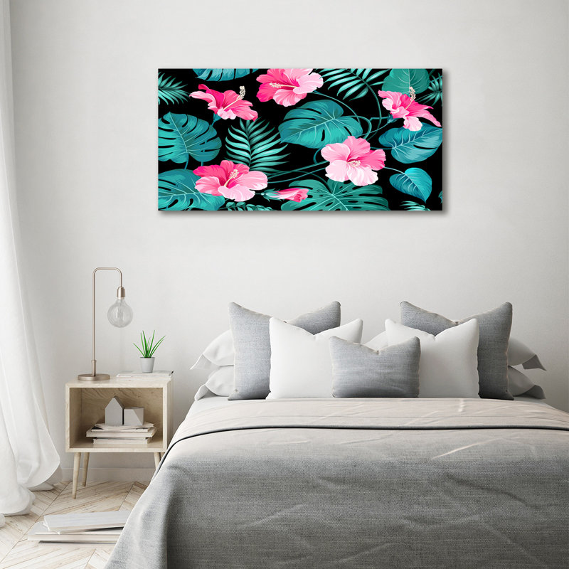 Tropical Flowers - Print, Canvas, 70cm H x 140cm W x 2cm D
