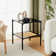 Square End Table with Rattan Storage Shelf