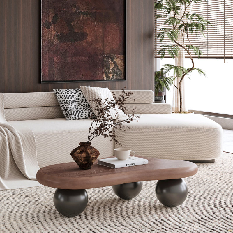 Table basse de 40 pouces en forme de nuage avec 3 pieds en forme de nuage