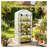 Compact Outdoor Greenhouse with Double-Layer Roof and Ventilation Mesh, Dark Green/White Polyethylene Cover on Steel Frame-128969445