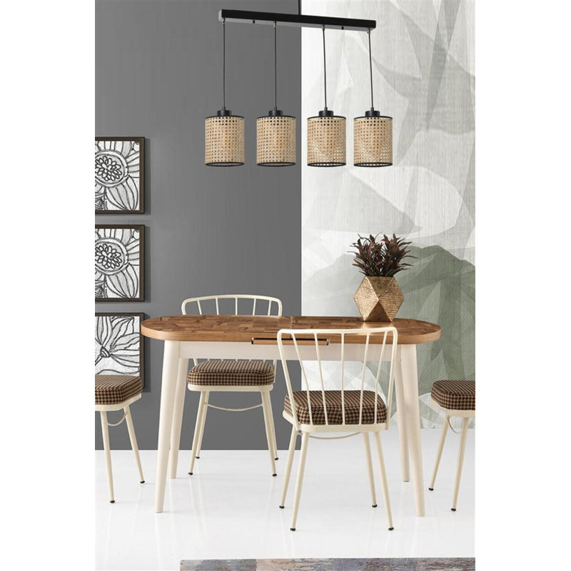 Luminaire suspendu pour îlot de cuisine 4 lumières Jennah