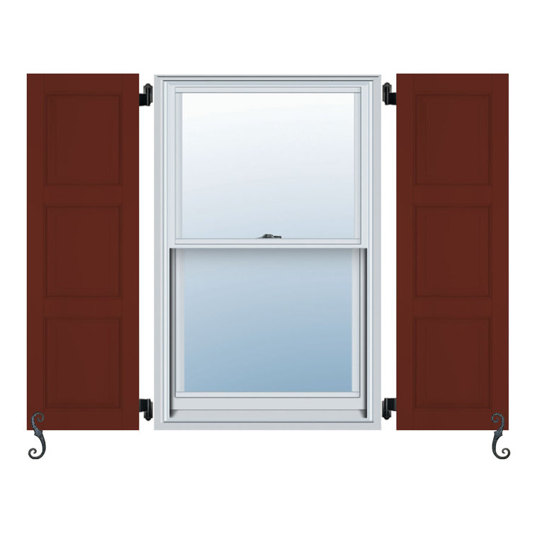 Atlantic Architectural Three Equal Panels, Raised Panel Shutters Pair