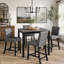 Ensemble de table 5 pièces à hauteur de comptoir avec 4 chaises, ensemble de table à hauteur de comptoir pour 4 avec chaises, ensemble de table à hauteur de comptoir en bois pour la cuisine, la salle à manger, gris clair et noir deux tons-838185045