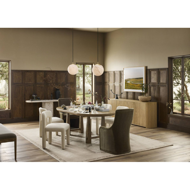 Godric Oval Extension Dining Table-Drifted Oak Veneer